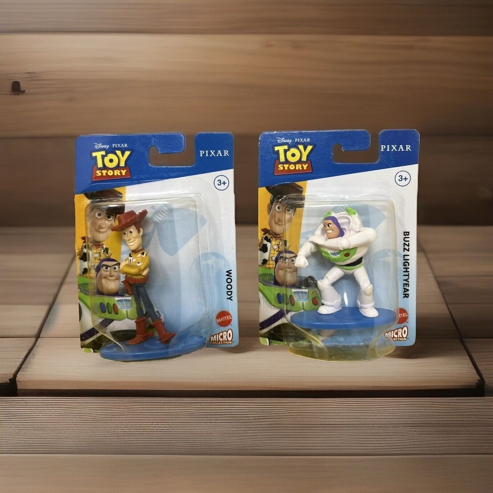 Disney Toy Story Buzz Lightyear & Woody Cake Toppers Mattel Micro Figures 3" NIP